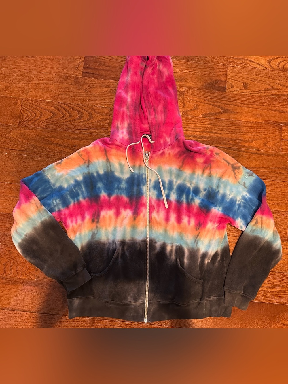 Michael Lauren Tie Dye Zip Up Hoodie Sweatshirt Size M
